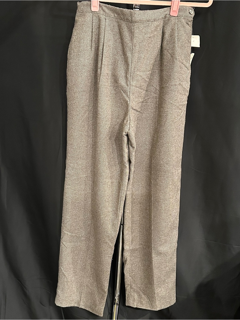 Vintage High-Waisted Wide Leg Dress Pants in Heathered brown